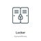 Locker outline vector icon. Thin line black locker icon, flat vector simple element illustration from editable gymandfitness