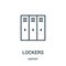 lockers icon vector from airport collection. Thin line lockers outline icon vector illustration