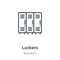 Lockers outline vector icon. Thin line black lockers icon, flat vector simple element illustration from editable education concept