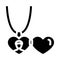 locket jewelry glyph icon vector illustration