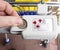 Locking and unlocking the supermarket trolley with one euro coin