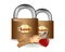 Locks for enamoured pairs and keys with keychain