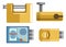 Locks and padlocks isolated icons, fingerprint access system