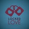 Locks tied together. Heart shape. Sentimental ties. Vector illustration, flat design