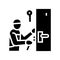 locksmith repairing glyph icon vector illustration