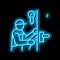 locksmith repairing neon glow icon illustration