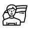 locksmith repairman line icon vector illustration