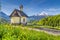 Lockstein Chapel with Watzmann mountain in Berchtesgaden, Bavaria, Germany