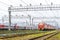Locomotiv on railroad track, Russia