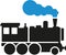 Locomotive with blue steam