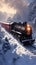 Locomotive charm Train in motion in a beautiful snowy environment