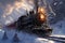 Locomotive charm Train in motion in a beautiful snowy environment