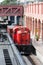 Locomotive with container of stones