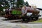 Locomotive and oil wagon at Museum of Slovenian Railway Ljubljana, Slovenia