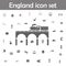 Locomotive passing through the bridge icon. England icons universal set for web and mobile