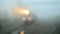 locomotive with projector and wagon line under fog, railway train transportation security, travel,