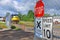 Locomotive at railroad crossing, Potsdam, New York, USA