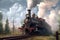 locomotive smokestack billowing steam