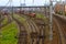 Locomotives RZD on railroad tracks, Russian Railways