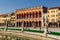 Lodge Amulea and sculptures at Prato Della Valle. Padua, Italy