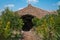 Lodge deluxe made of reed in the National Park Masai Mara in the wilderness of Kenya