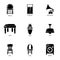 Lodge icons set, simple style