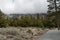 Lodge at Summit San Gabriel Mountain Sloping Top with Great White Clouds