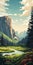 Lofi Design Of Kings Canyon National Park Landscape