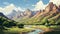 Lofi Digital Painting Of Stunning Zion National Park Landscape