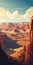 Lofi Grand Canyon National Park Landscape: Bold Graphic Illustrations In 8k Resolution