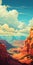 Lofi Grand Canyon National Park Landscape Cartoon Painting