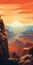 Lofi Grand Canyon Sunset Illustrations: Nature\\\'s Tender Depiction In Artgerm Style