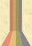 Lofi Grunge Retro Poster With Rainbow. Vector Illustration