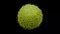 Lofi pulsing light green sphere ball 16 seconds HD video 1920 1080
