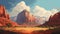 Lofi Speedpainting: Majestic Zion National Park Landscape With Mountains And Clouds