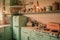 lofie kitchen with retro appliances and vintage accessories