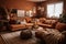 lofie living room with warm tones and cozy throws on the couch