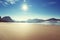 Lofoten beach in sunny summer day, Norway