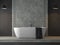 Loft style bathroom with concrete tile wall 3d render