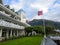 Lofthus, Norway - August 26, 2017: Beautiful view of the hotel grounds on the shores of the fjord in the Hardanger region