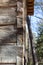 Log cabin building dovetail joints from historic home early 1800s