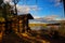 Log cabin Lean to Shelter in the Adirondack Mountains.