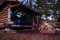 Log cabin Lean to Shelter in the Adirondack Mountains.