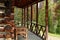 Log cabin porch