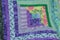 Log Cabin Quilt Square Purple and Green