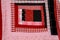 Log Cabin Quilt Square Red and Pink