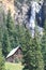 Log Cabin with Waterfall