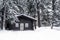 Log Cabin in the Woods in Winter