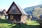 Log cabins in Nizna Boca village and municipality in Liptovsky Mikulas district, Slovakia