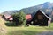 Log cabins in Nizna Boca village and municipality in Liptovsky Mikulas district, Slovakia